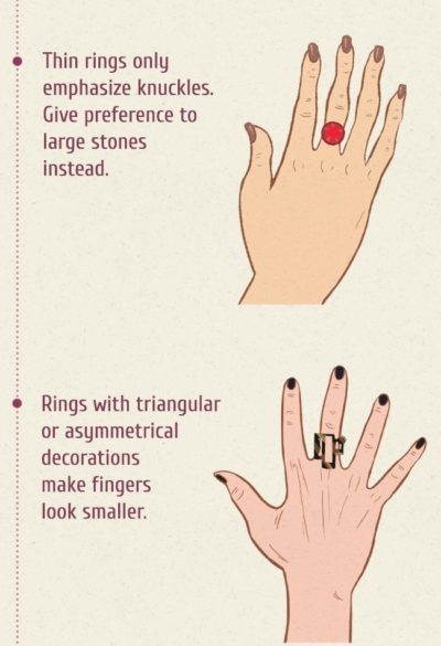 a guide to choose the right ring according to hand shape