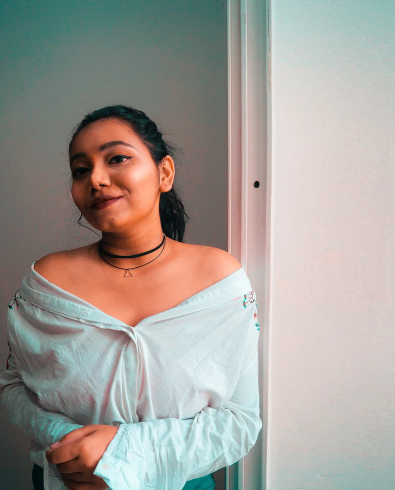 Real customer styling featuring The Swag World geometric choker