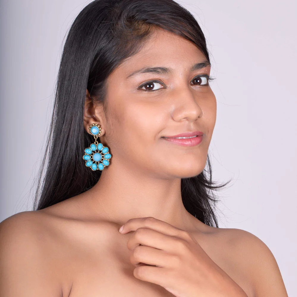 Real customer styling featuring yellow ethnic kurta and jhumkas