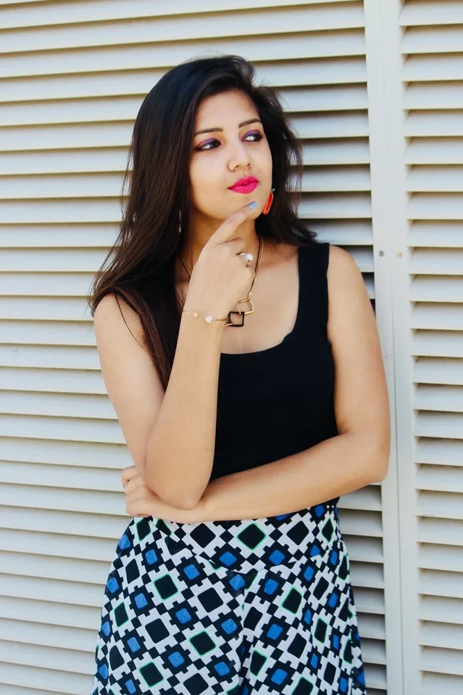 Real customer styling featuring delicate pearl necklace