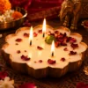 Lotus Rose Urli Candle, 4.5 Inch, 60g | The Swag World