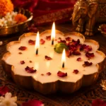 Lotus Rose Urli Candle, 4.5 Inch, 60g | The Swag World
