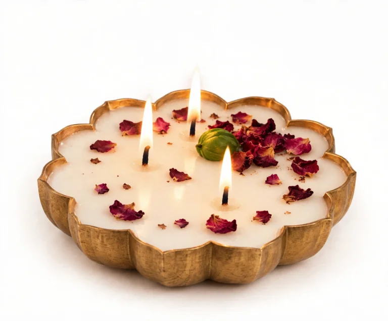 Lotus Rose Urli Candle, 4.5 Inch, 60g | The Swag World - View 2