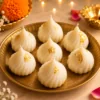 Modak Candle | Handcrafted Cardamom & Saffron Scented Mithai Candle, 25g | The Swag World