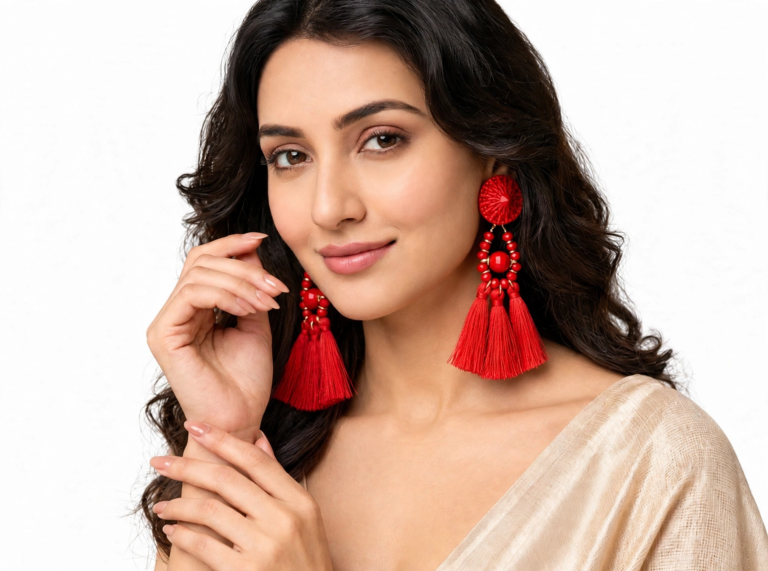 Kayla Red Earrings - View 2