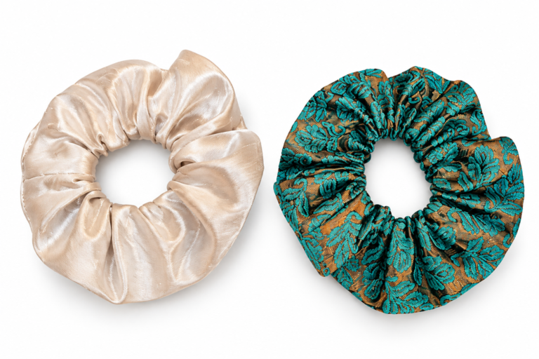 Silver Green Scrunchie