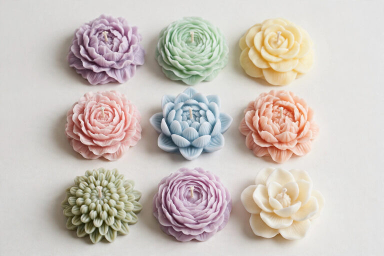 TheGlowTrove Soy Wax Flower Candle (Pack of 9)