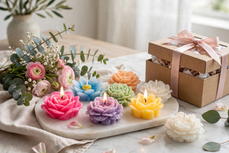 TheGlowTrove Soy Wax Flower Candle (Pack of 9) - View 2