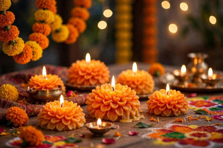 Designer Marigold Candle - View 2