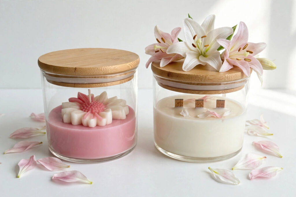 Nestasia Pink & White Lily Scented Candle (Set of 2)