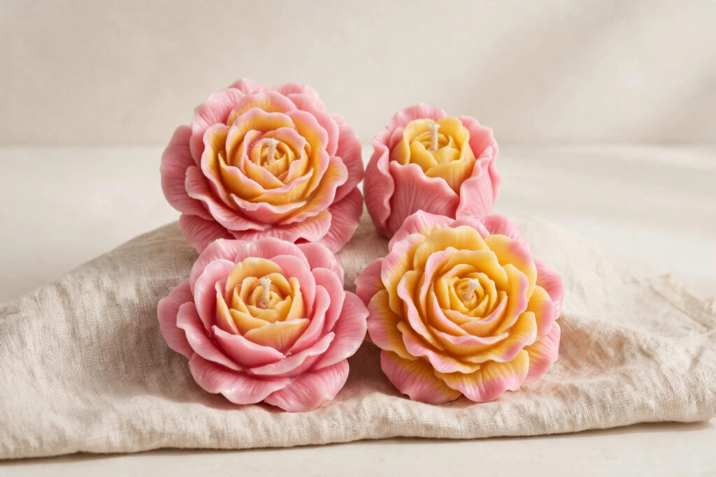 Blooming Rose Decorative Flower Candles