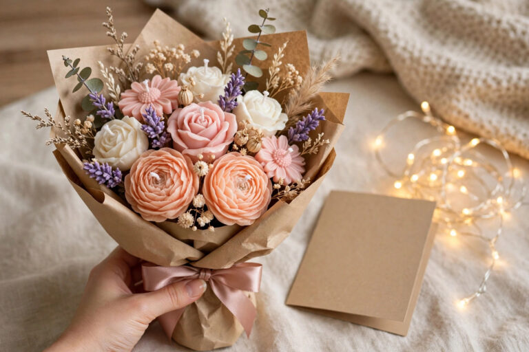 Soya Wax Candle Flower Bouquet - View 2