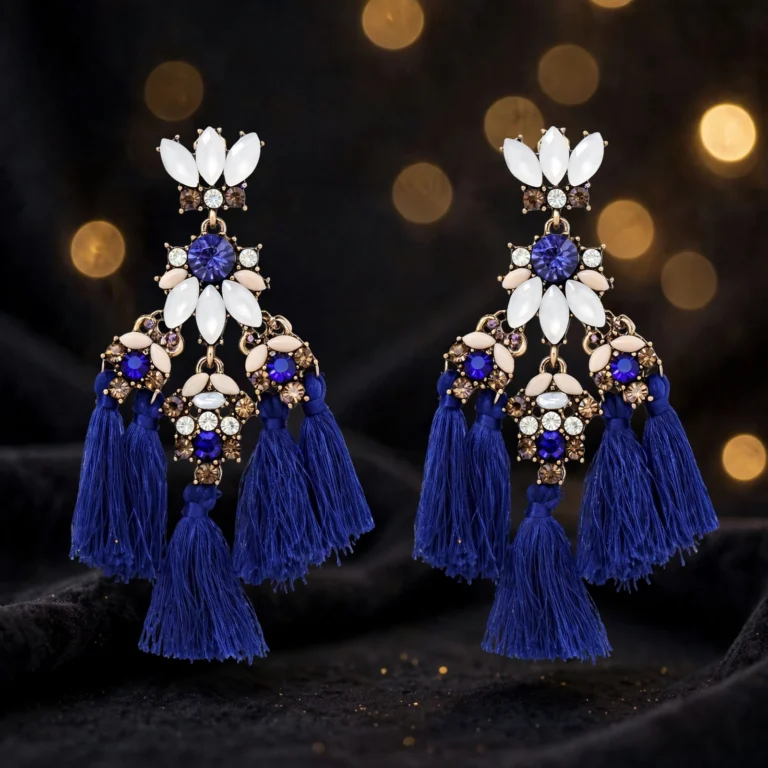 Amanda Blue Tassels - View 2