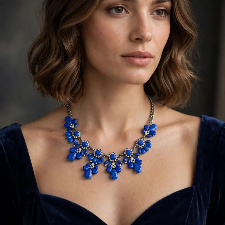 Candy Navy Blue Necklace - View 2