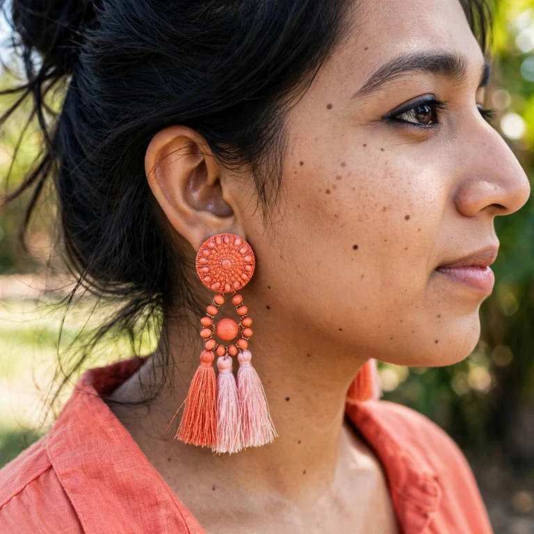 Kayla Peach Earrings - View 2