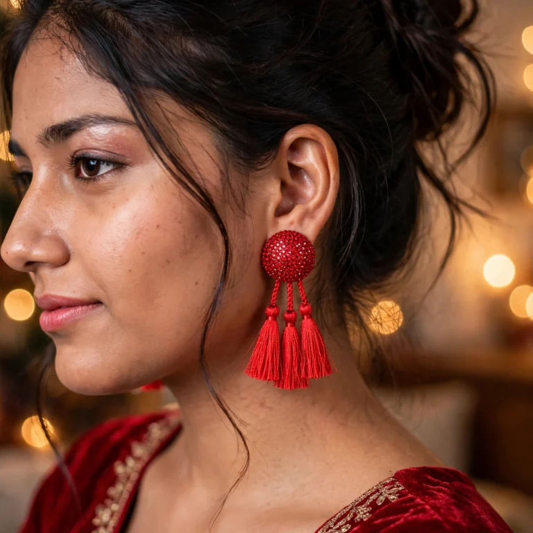 Kayla Red Earrings - View 2