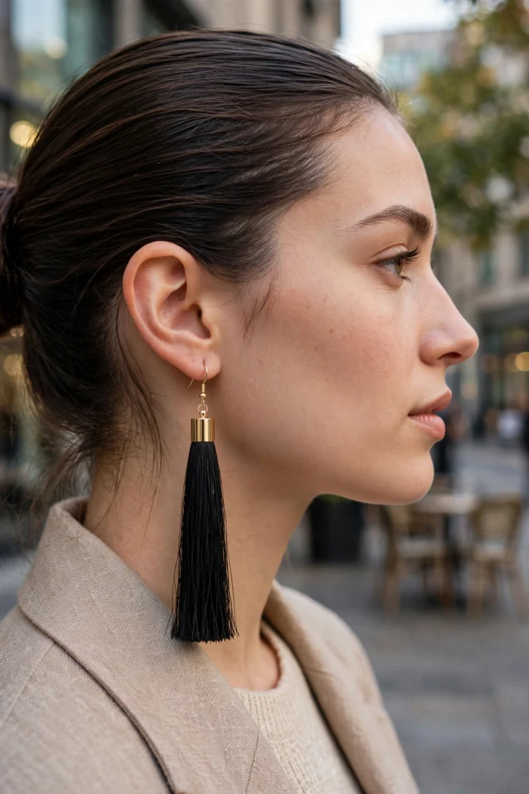 Samaira Black Earrings - View 2