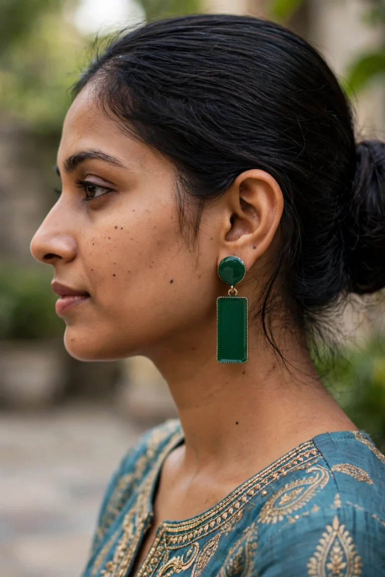 Samantha Green Earrings - View 2
