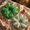 Scrunchies – Green And White – Set of 2