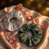 Silver Green Scrunchie