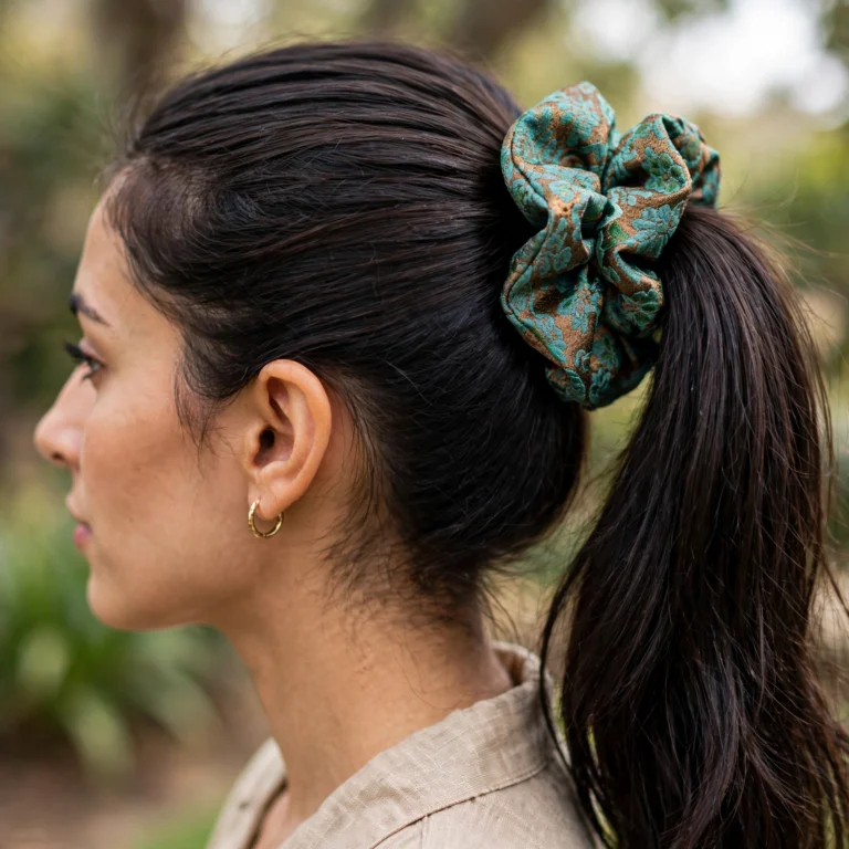 Silver Green Scrunchie - View 2