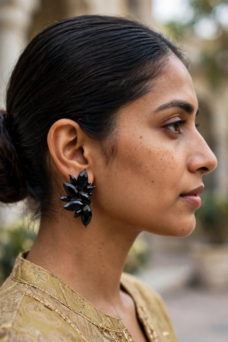 Sophia Black Earrings - View 2